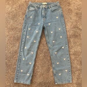 Harper Blue Jeans with Heart Accents